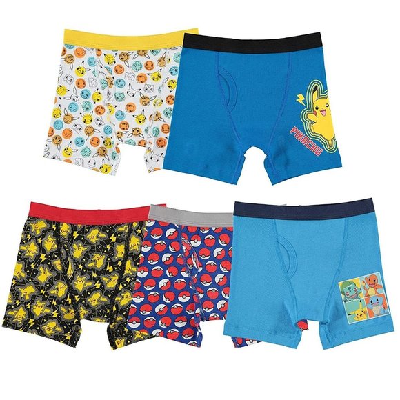 Handcraft Pokémon Boys Underwear Boxer Briefs 5-Pack Assorted Size 8  NWT - Picture 1 of 3
